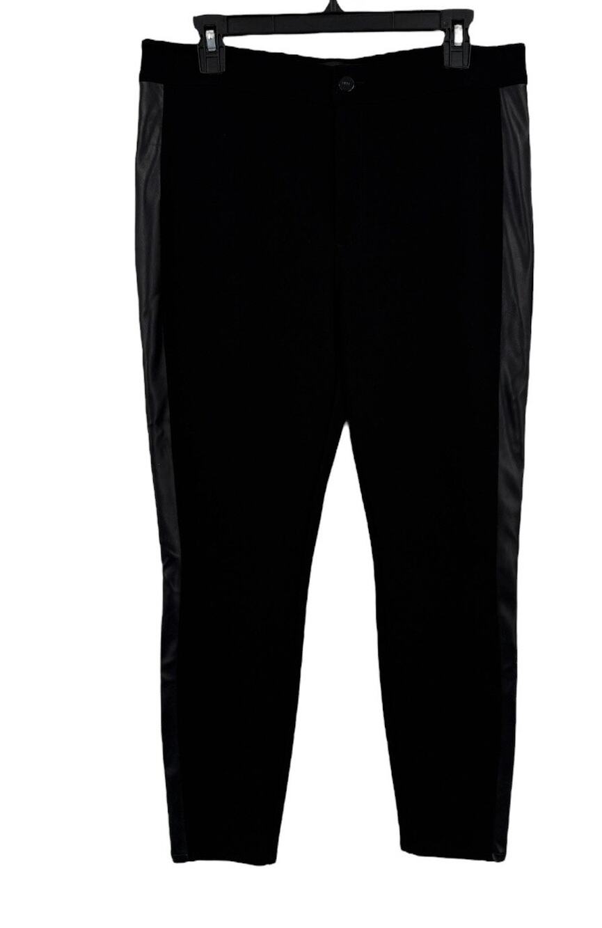 Paige Pants Karlee Vegan tuxedo stripe skinny black size 31